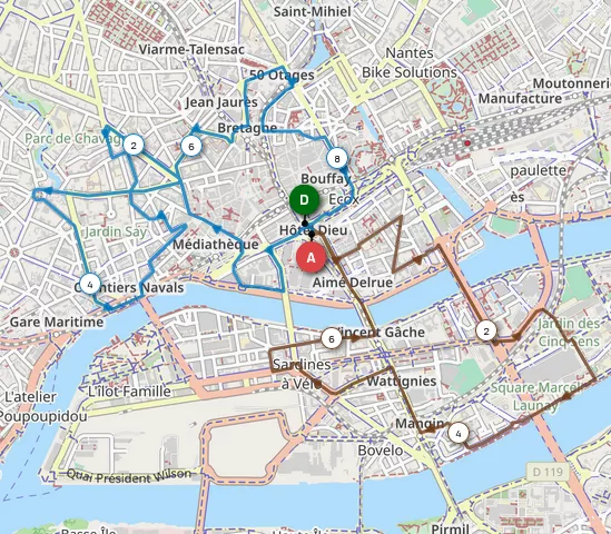 Représentation du parcours NR Événementiel A : Double boucle