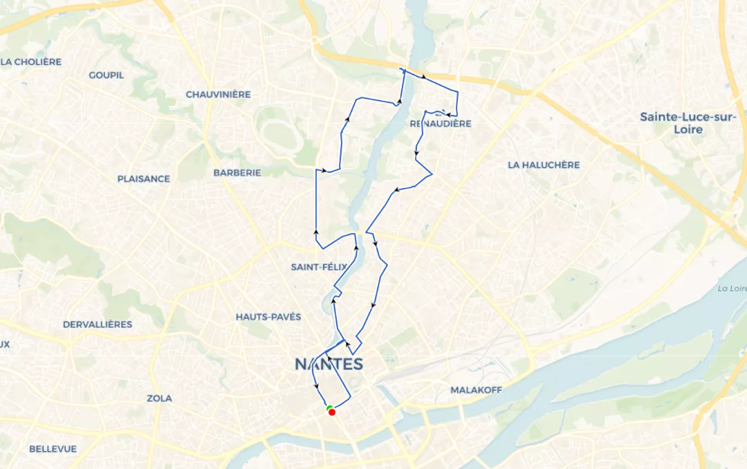 Représentation du parcours NR 04 – La Jonelière