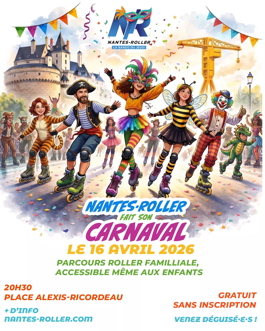 Affiche de la randonnée événementielle : Place au Carnaval